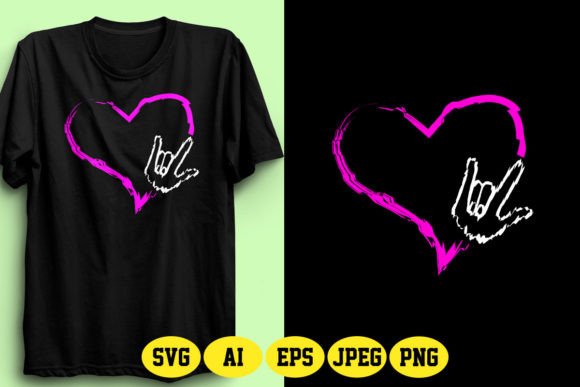 ASL Love Sign and Heart 5: A Graphic Asset for Branding and Marketing
