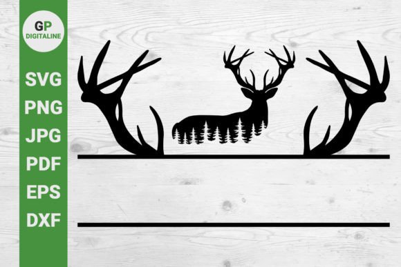 Deer Antlers Frame, Elk Horns, Woods SVG