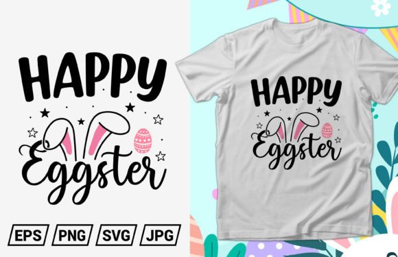Happy Easter T-shirt Design, Bunny Graphics for Branding