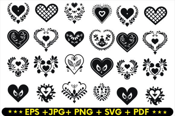Love Heart Symbol Ions Set, Heart Vector for Graphics and Crafts