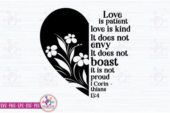 Love is Patient, Love is Kind Graphics for Crafts and Branding