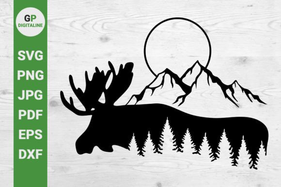 Moose in the Wild SVG for Digital Creators