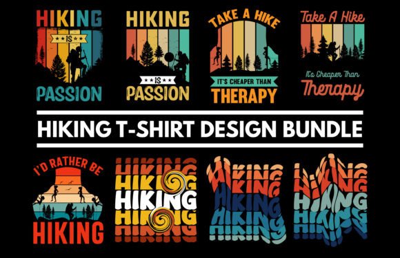 Retro Vintage Hiking Design Graphics For T-Shirt Designs