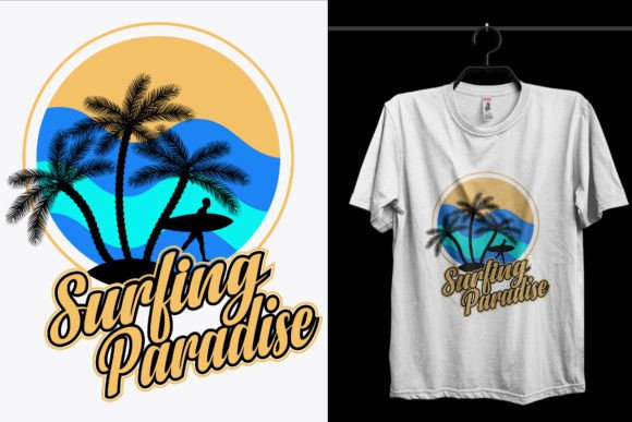 Surfing Paradise Summer T-Shirt Design